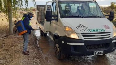 Todos los vehículos que ingresen hacia Valle Azul, serán desinfectados. (Foto gentileza)