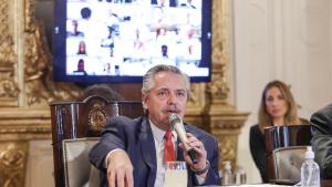 Fernández encabezaba una videoconferencia con jefes de bloques de Diputados