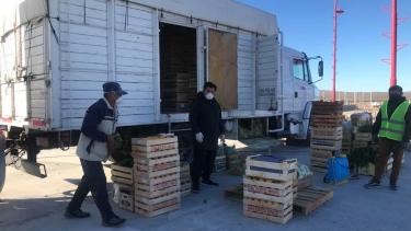 Hace un mes, se habilitó provisoriamente el Nodo de Cargas de Los Menucos para que se realice allí la desinfección de la mercadería que ingresa a la localidad. (Foto: gentileza).