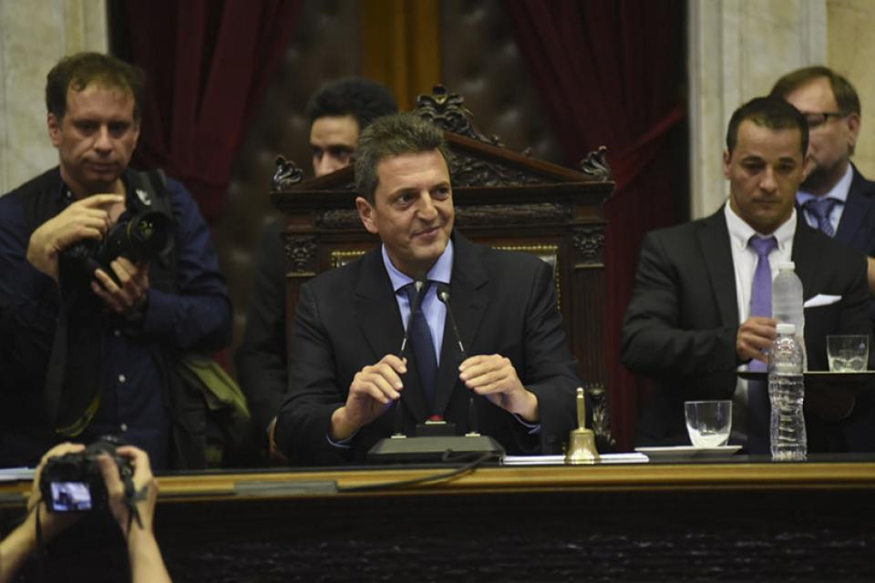 El presidente de la Cámara, Sergio Massa, será quien conduzca la sesión que ha generado diversas opiniones. Foto: archivo.-
