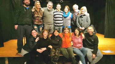 Actores y directora, poco antes de que se decretara la cuarentena obligatoria