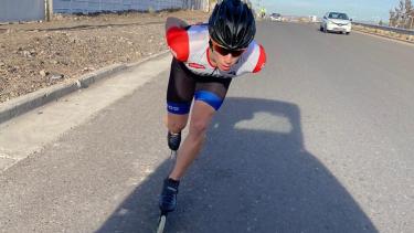 El patinador Francisco Reyes Petrelli volvió a entrenar el último viernes.