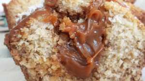 Muffins con volcán de dulce de leche