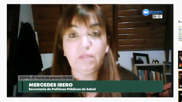 Ibero dio el informe desde su casa. Captura de video