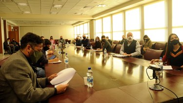 Mansilla, en una de las reuniones de la comisión A. (Archivo)