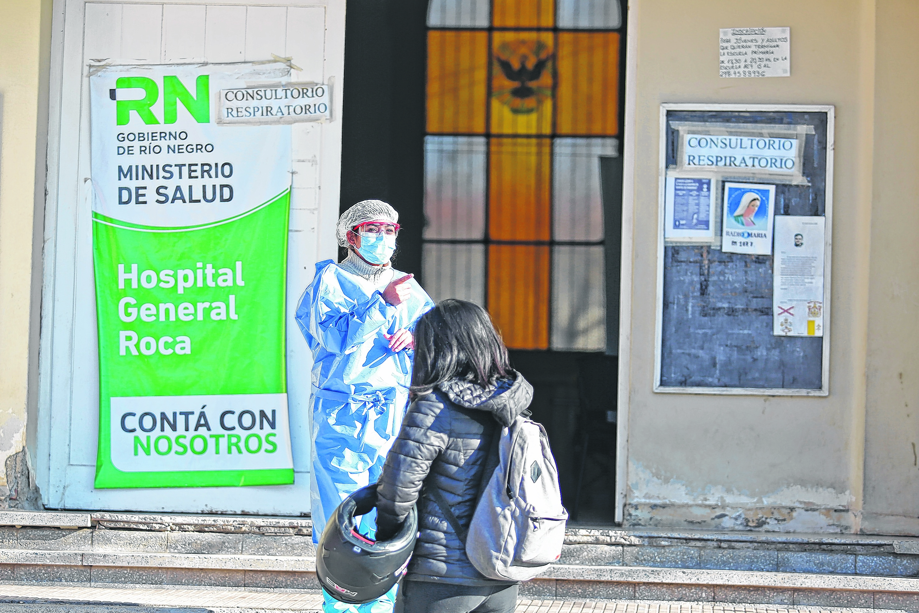 El centro de consultas respiratorias en el hospital de Roca. Foto: Juan Thomes
