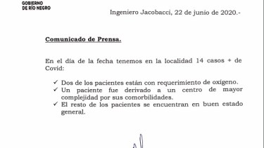 El hospital emitió esta mañana un comunicado informando sobre el estado de salud de los pacientes. 