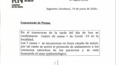 La dirección del hospital "Dr. Rogelio Cortizo" confirmó anoche 4 nuevos casos positivos de COVID-19. 