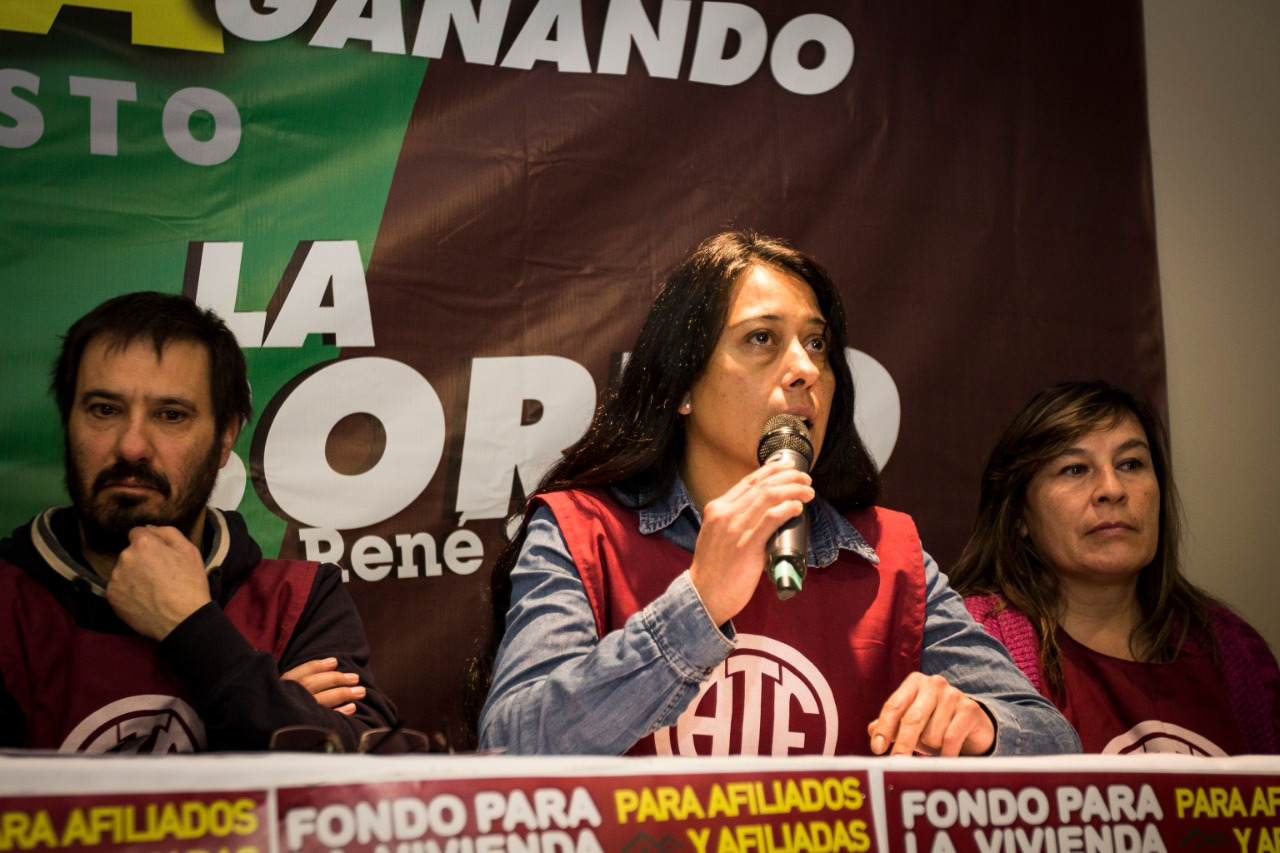 La secretaria general de la seccional Bariloche de ATE, Úrsula Caracotche, denunció días atrás los despidos en Senaf. Archivo