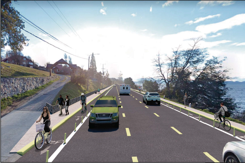 Así quedará la nueva avenida Bustillo, con tres carriles, ciclovías y veredas. Gentileza