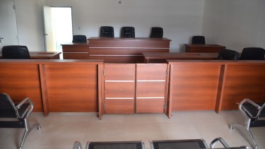 La salas de audiencias en la Ciudad Judicial.  Foto: Matías Subat 