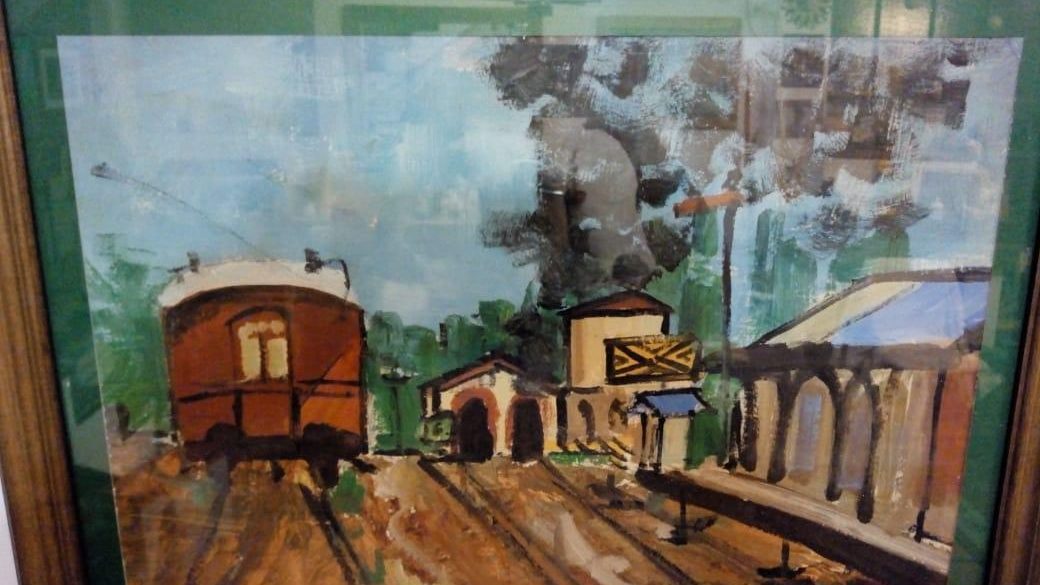 Uno de los cuadros de LIliana. Vista del exgalpón de máquinas del ferrocarril Sud.