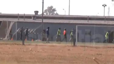 Los jugadores de Racing, al borde de lo permitido.