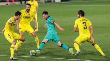 La goleada de la última fecha ante Villarreal (4-1), estimuló al equipo de Lionel Messi, que venía de dos empates seguidos. (AP Photo/Jose Miguel Fernandez de Velasco)