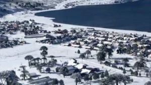 Mirá que belleza Caviahue cubierto de nieve
