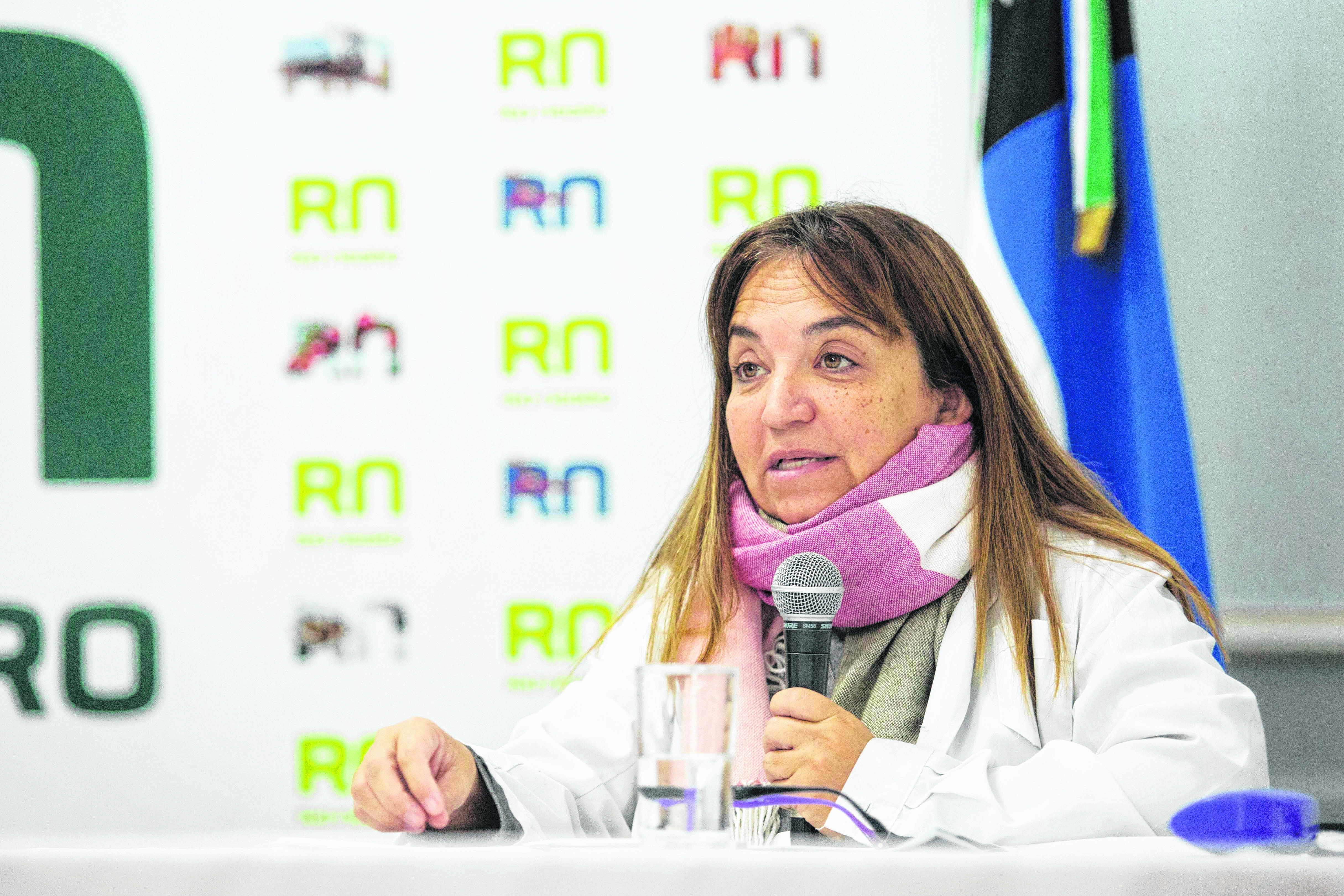 La doctora Mercedes Iberó, secretaria de Relaciones Institucionales del Ministerio de Salud rionegrino, informa el parte diario. (Foto: Prensa Gobierno de Río Negro)