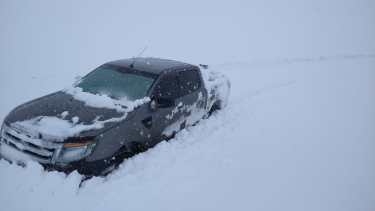 La ruta provincial 67, a la altura de Laguna Blanca. Foto: gentileza