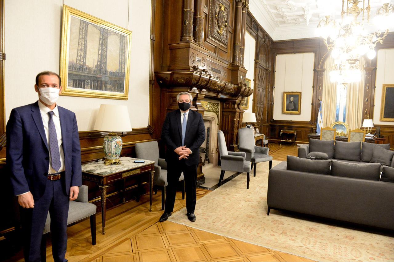 Gutiérrez en el despacho del presidente Fernández. Foto: Gentileza