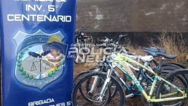 Algunas bicicletas recuperadas por la Policía de Neuquén. (Foto: Gentileza)