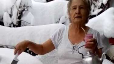 Mate con torta de nieve: otro divertido video de Inés para sus nietos desde Zapala