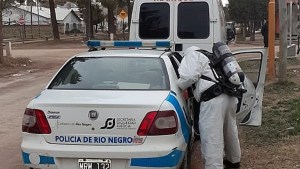 Desinfectaron instalaciones y móviles de la Comisaría en Huergo
