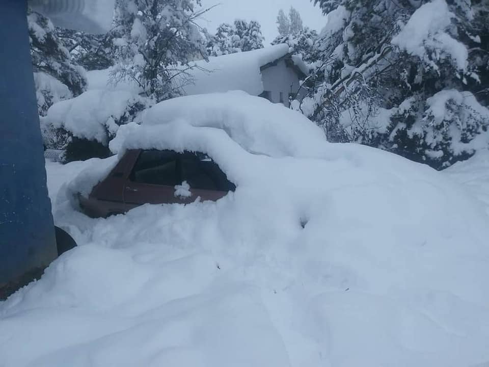 Algunos vehículos quedaron tapados de nieve. (Foto: gentileza)