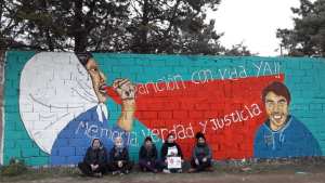 Mural por la aparición con vida de Facundo Astudillo Castro en Patagones