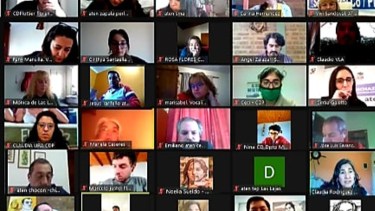 El plenario del gremio docente se realizó por videoconferencia. Foto: Prensa ATEN