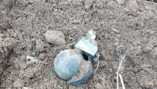 Una de las granadas fue detonada por personal policial. (foto: gentileza Policía de Río Negro)