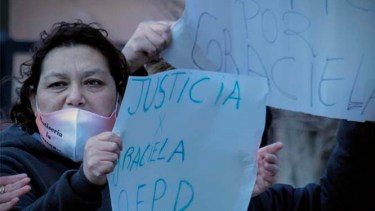 "Justicia por Graciela", el fuerte reclamo se hizo sentir en las calles de Los Menucos. (Foto: gentileza Vicente Pérez)