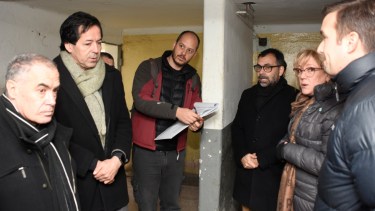 El arquitecto Matias Forsetti durante la recorrida a la ex U9 en 2019