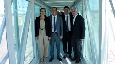 María Luisa Cuesta durante la inauguración de las obras en el aeropuerto local, el año pasado. Foto: archivo Florencia Salto.
