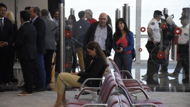 María Luisa Cuesta durante la inauguración de las obras en el aeropuerto local, el año pasado. Foto: archivo Florencia Salto.