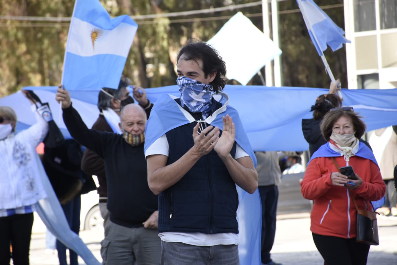 El exlegislador en la marcha anticuarentena que se realizó en agosto pasado. Foto: archivo Florencia Salto