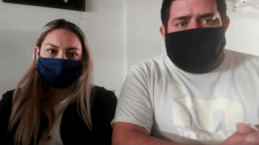 La diputada Carina Riccomini y  su marido Braian Marino. (Foto: captura de video)
