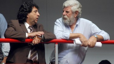 Ferrari e Irigoyen tras una audiencia judicial en 2008. A partir de hoy cumplieron la condena. Foto: Marcelo Ochoa.