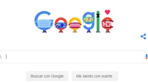 Google tiene su “doodle” para incentivar el uso del barbijo por el covid-19
