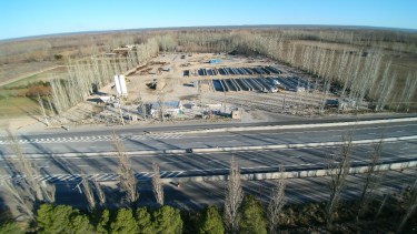 En el obrador de hormigón de la empresa Vial Agro en Huergo se detectó el robo de herramientas. (Foto Néstor Salas)