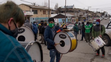 El reclamo de los brigadistas se llevó a cabo este viernes a la mañana. Foto: Marcelo Martínez