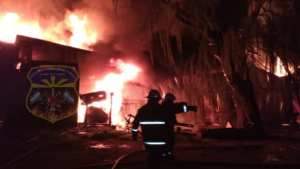 Un incendio destruyó un galpón de empaque en Guerrico