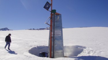 Dónde se monitorea la nieve. En la Estación Pampa de Chacaico, se registra la cantidad de nieve que cae en la cordillera.
