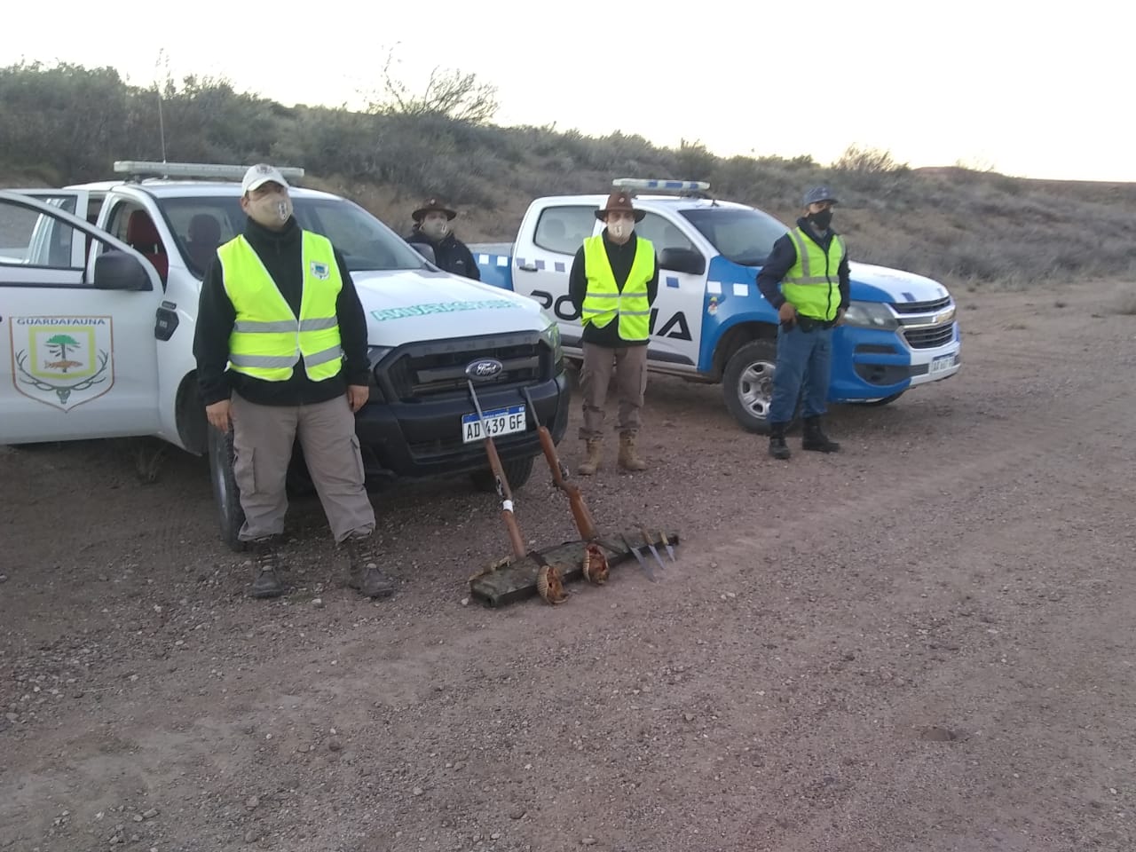 Detectaron a cazadores furtivos durante un procedimiento el sábado en Picún Leufú. (Foto: Gentileza).