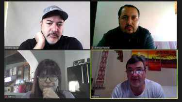 Dirigentes de ATE y UnTER en la reunión previa a la negociación salarial del martes