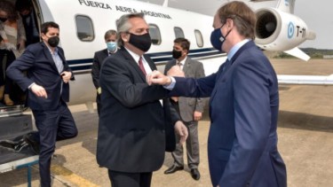 El presidente llegó en horas del mediodía a Paraná. Foto: gentileza El Diario de Entre Ríos.-