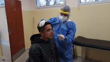 Los jugadores se hicieron el test rápido. (Foto: Facebook Sol de Mayo)