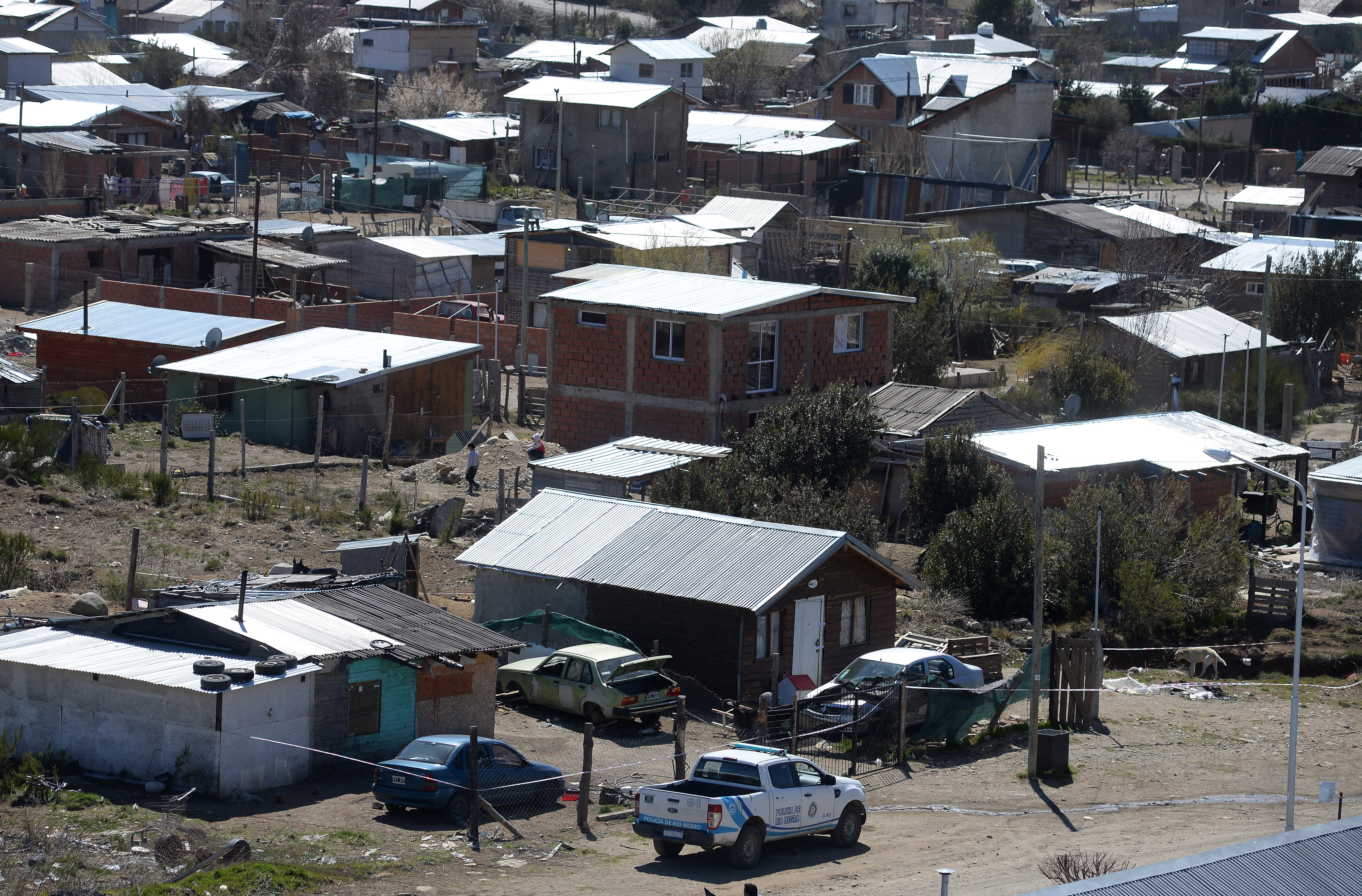 El homicidio ocurrió en el barrio 136 Viviendas en Bariloche. Foto: Alfredo Leiva