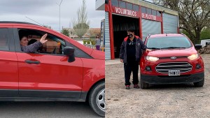 Así fue recibido el jefe de bomberos de Plottier tras recuperarse de coronavirus