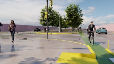 Cutral Co: así se verá la ciclovía que construyen en la avenida principal