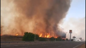 Video: impresionante incendio en Córdoba a metros de una estación de servicio