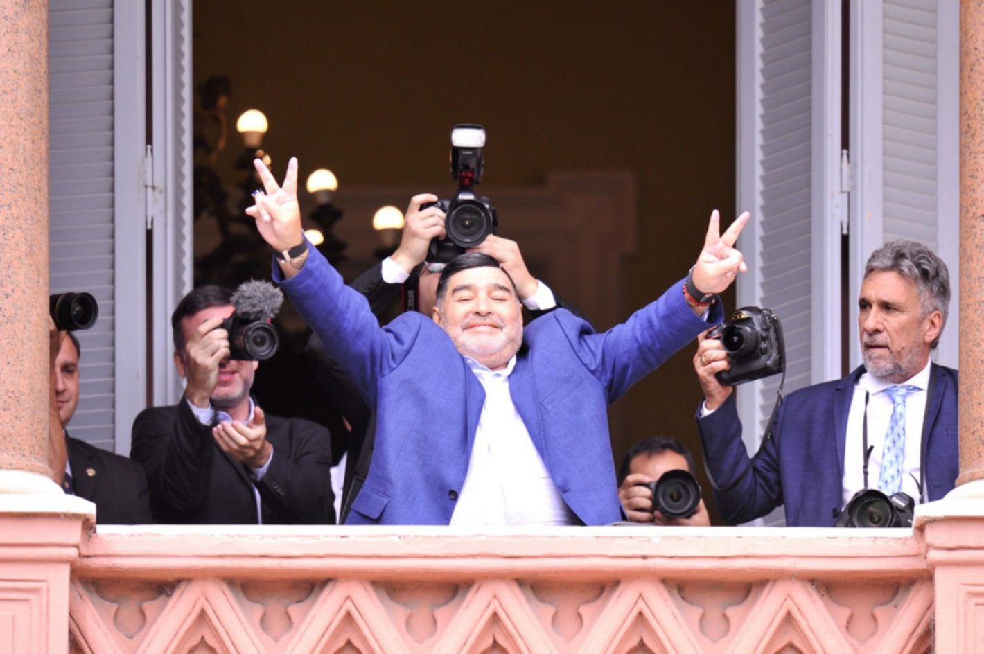 Maradona durante su visita a la Casa Rosada en diciembre de 2019.